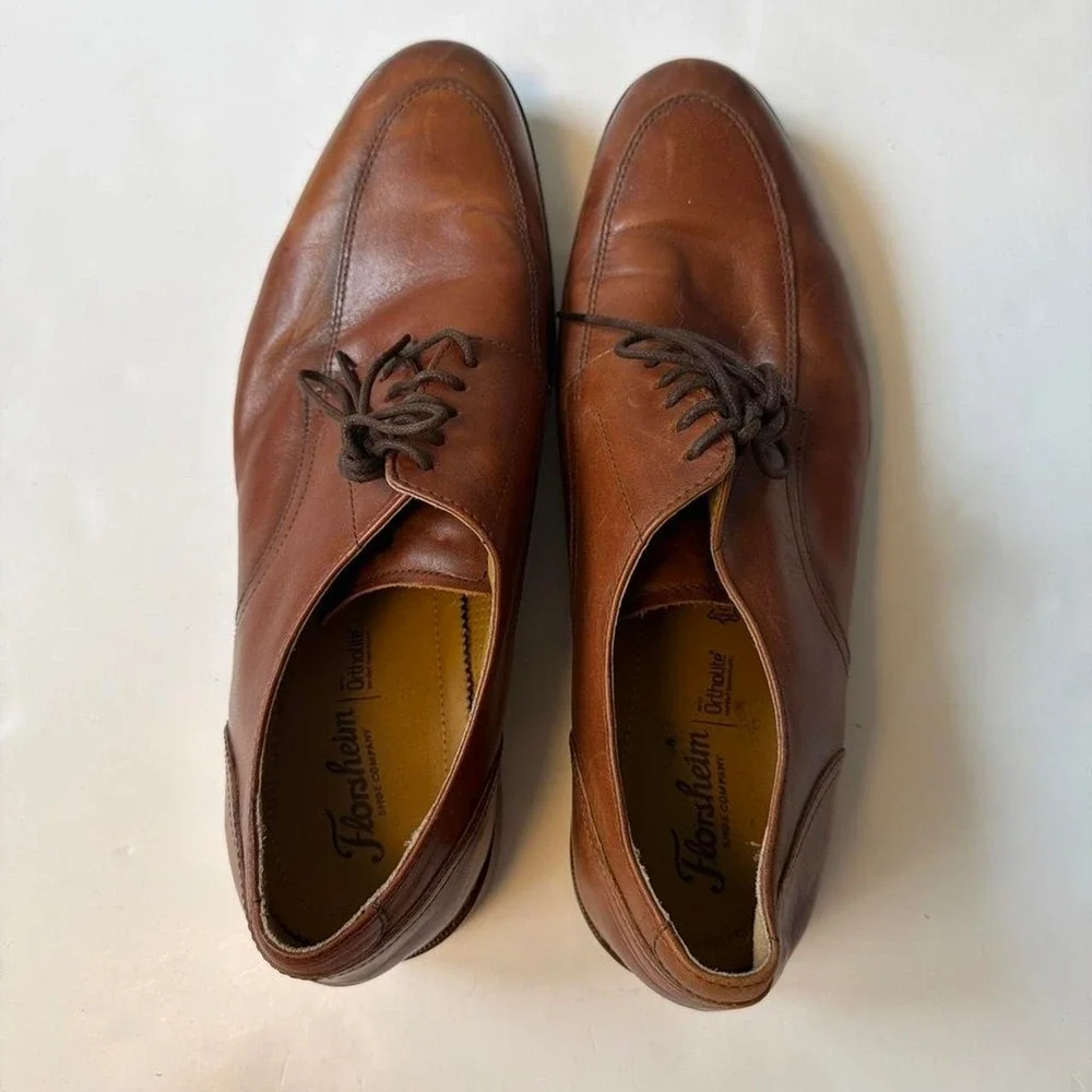 Florsheim Mens Brown Leather Apron Toe Dress Shoes 12162-221 Size 11.5 D